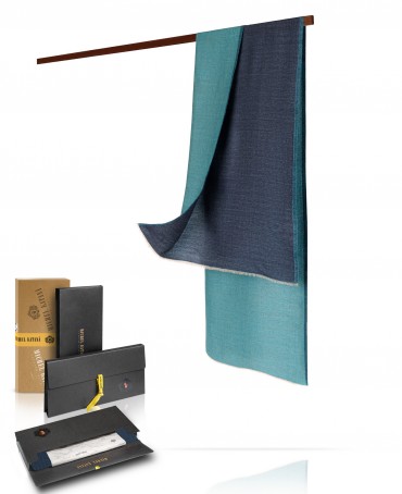 Палантин Унисекс WS90-MOIRE/BLEU.TURQUOISE