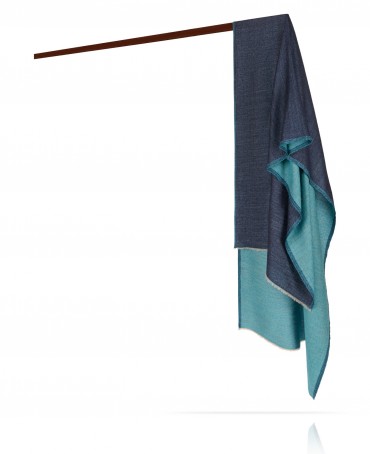 Палантин Унисекс WS90-MOIRE/BLEU.TURQUOISE