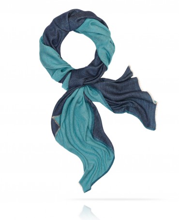 Палантин Унисекс WS90-MOIRE/BLEU.TURQUOISE