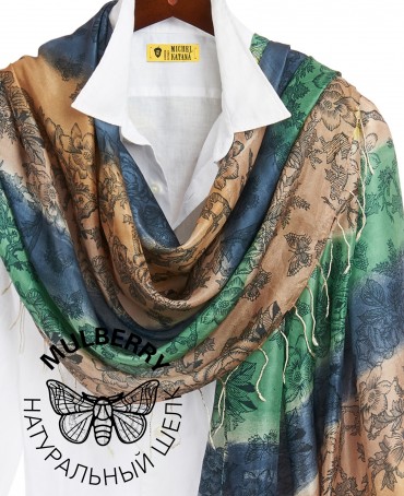 Палантин Женский S30-LACE/STRIPS