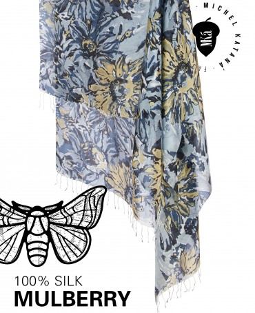 Палантин Женский S30-SUNFLOWER/GREY