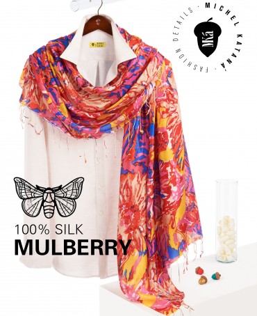 Палантин Женский S30-SUNFLOWER/PINK