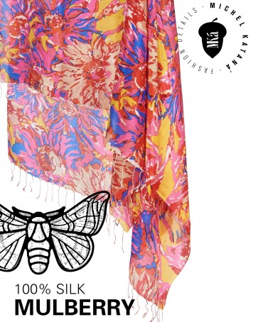 Палантин Женский S30-SUNFLOWER/PINK