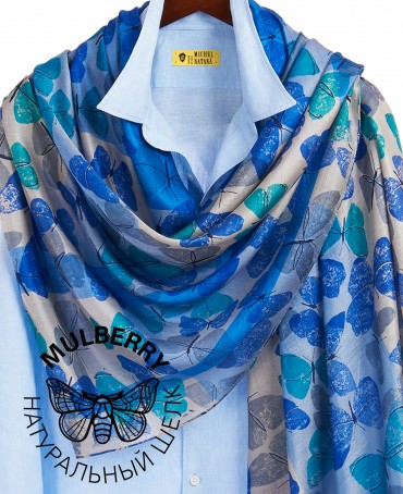 Палантин Женский SN40-BUTTERFLY/BLUE
