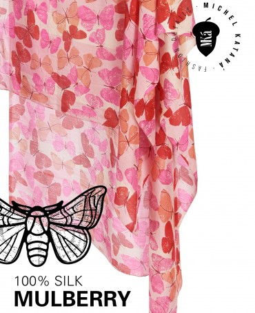 Палантин Женский SN40-BUTTERFLY/PINK