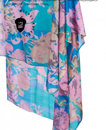 Палантин Женский SN40-WATER.FLOWER/BLUE