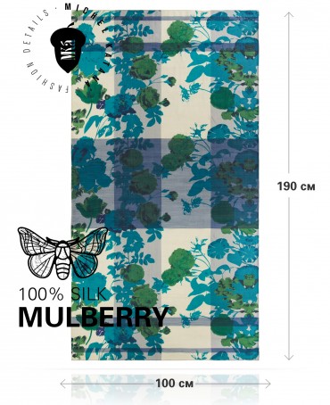 Палантин Женский SN40-WATER.FLOWER/GREEN