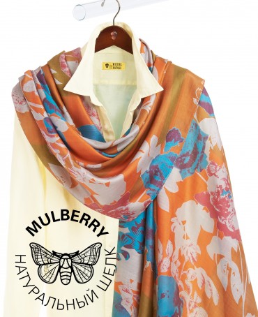 Палантин Женский SN40-WATER.FLOWER/ORANGE