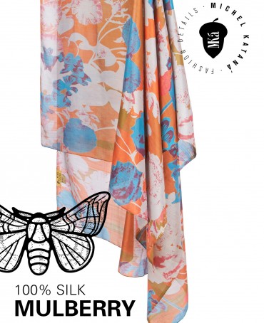 Палантин Женский SN40-WATER.FLOWER/ORANGE