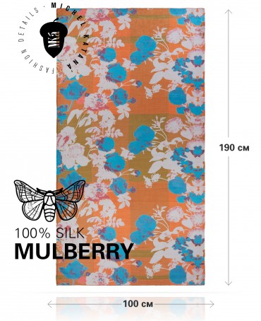 Палантин Женский SN40-WATER.FLOWER/ORANGE