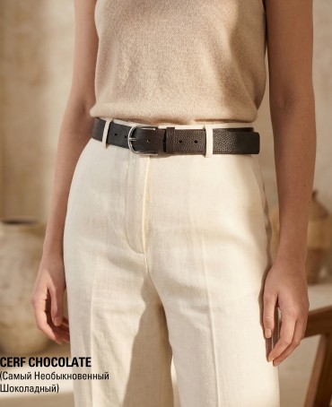 Ремень-Пояс Унисекс MIDE.CERF-35-CNi/CHOCO