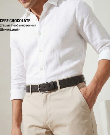 Ремень-Пояс Унисекс MIDE.CERF-35-CNi/CHOCO