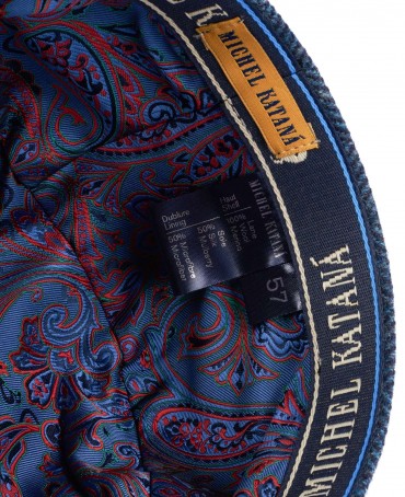 Кепка с козырьком, 8ми-клинка Мужская-Унисекс TWEED EDINBURG MARIN MIST из твида (Плотная Костюмно-Блейзерная ШЕРСТЬ) TWEED.8-EDINBURG/MARIN.MIST