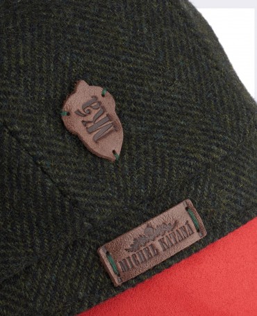 Кепка с козырьком, 8ми-клинка Мужская-Унисекс TWEED EDINBURG MOSS из твида (Плотная Костюмно-Блейзерная ШЕРСТЬ) TWEED.8-EDINBURG/MOSS