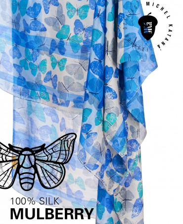 Палантин Женский SN40-BUTTERFLY/BLUE