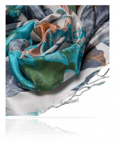 Палантин Женский S30-RIVIERA.FL/TURQU.WH