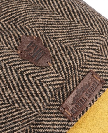 Кепка с козырьком, 8ми-клинка Мужская-Унисекс TWEED EDINBURG LATE MIST из твида (Плотная Костюмно-Блейзерная ШЕРСТЬ) TWEED.8-EDINBURG/LATE.MIST