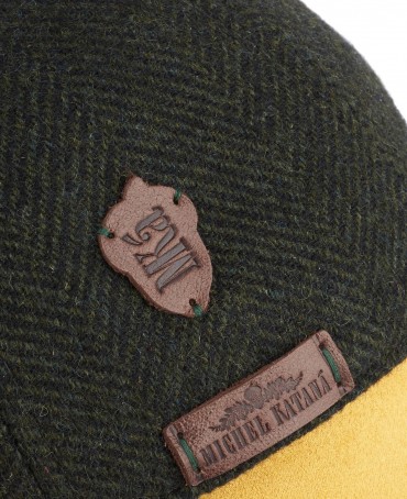 Кепка с козырьком, Бейсболка Мужская-Унисекс TWEED GLASGOW MOSS из твида (Плотная Костюмно-Блейзерная ШЕРСТЬ) TWEED.6-GLASGOW/MOSS