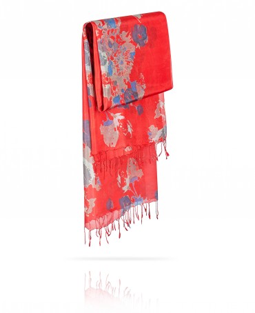 Палантин Женский S30-BRUSH.FLOWER/RED