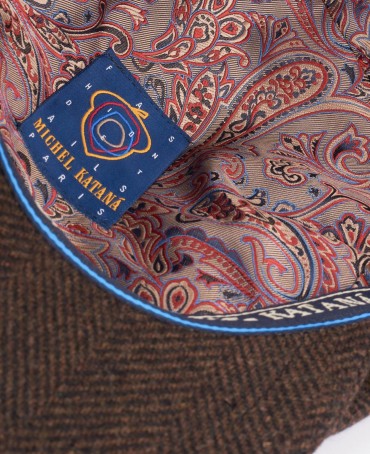 Кепка с козырьком, 8ми-клинка Мужская-Унисекс TWEED EDINBURG ACORN из твида (Плотная Костюмно-Блейзерная ШЕРСТЬ) TWEED.8-EDINBURG/ACORN