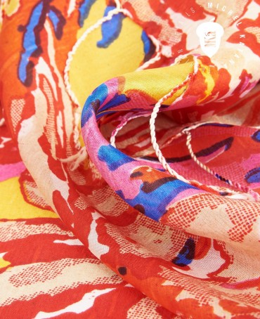 Палантин Женский S30-SUNFLOWER/PINK