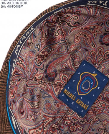 Кепка с козырьком, Бейсболка Мужская-Унисекс TWEED GLASGOW TERRELLE из твида (Плотная Костюмно-Блейзерная ШЕРСТЬ) TWEED.6-GLASGOW/TERRELLE