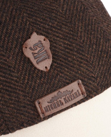 Кепка с козырьком, Бейсболка Мужская-Унисекс TWEED GLASGOW ACORN из твида (Плотная Костюмно-Блейзерная ШЕРСТЬ) TWEED.6-GLASGOW/ACORN