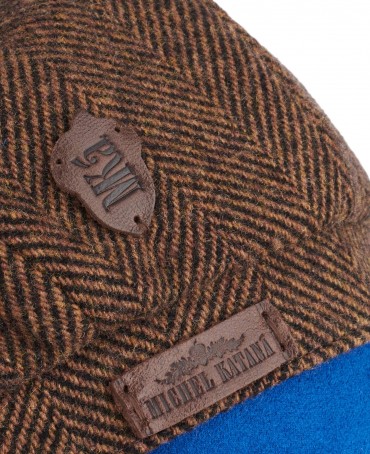 Кепка с козырьком, 8ми-клинка Мужская-Унисекс TWEED EDINBURG TERRELLE из твида (Плотная Костюмно-Блейзерная ШЕРСТЬ) TWEED.8-EDINBURG/TERRELLE