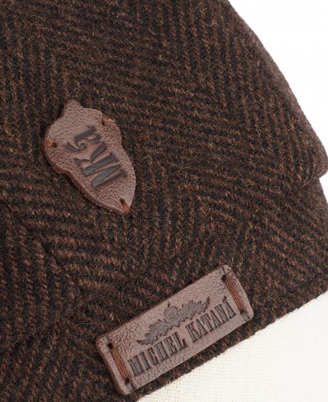 Кепка с козырьком, 8ми-клинка Мужская-Унисекс TWEED EDINBURG ACORN из твида (Плотная Костюмно-Блейзерная ШЕРСТЬ) TWEED.8-EDINBURG/ACORN