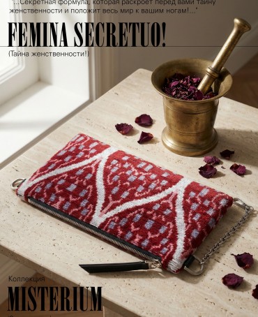 Шелковый (Бахмаль) конверт-папка-косметичка FEMINA SECRETUO! (Тайна женственности!) Plic_FEMINA SECRETO