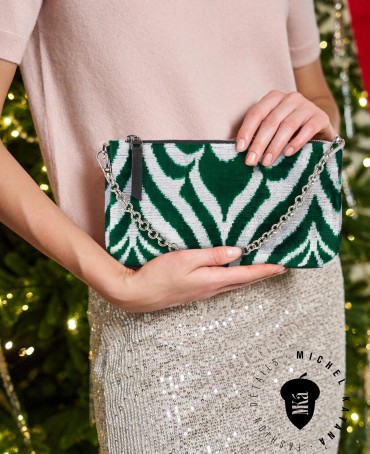 Шелковый (Бахмаль) Клатч-конверт-папка-косметичка FAERIA VIRIDIS! (Свежая фейерия!) FAERIA VIRIDIS!_Thiny/S