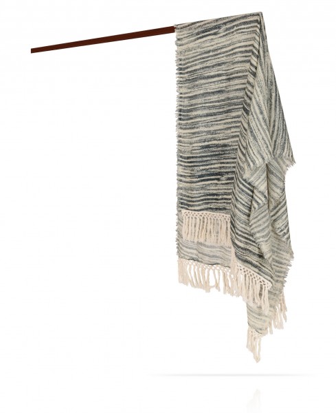 Палантин с плетенной вручную бахромой ВЕЛИЧИЕ АОРАКИ W.FR250-NATALE/GIT.CARBON