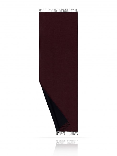 Палантин из двухсторонней объемной шерсти ДЫХАНИЕ НОЧИ W230-PLAID/NAVY.WINE
