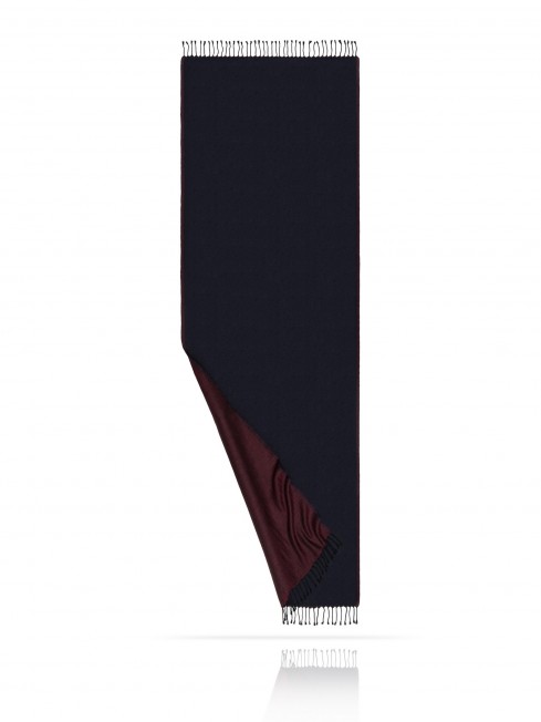 Палантин из двухсторонней объемной шерсти ДЫХАНИЕ НОЧИ W230-PLAID/NAVY.WINE