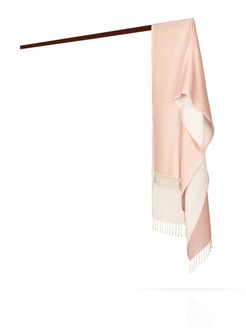 Палантин из двухсторонней объемной шерсти РОЗОВОЕ МОЛОКО W230-PLAID/PINK.NEUTRAL