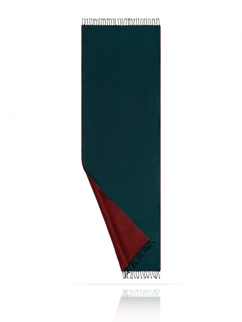Палантин из двухсторонней объемной шерсти МАЯК ГАТВИЛЬ W230-PLAID/TEAL.ROUGE
