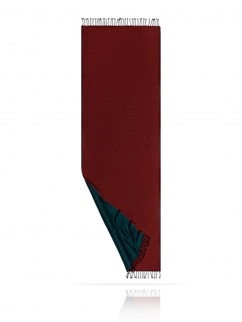 Палантин из двухсторонней объемной шерсти МАЯК ГАТВИЛЬ W230-PLAID/TEAL.ROUGE