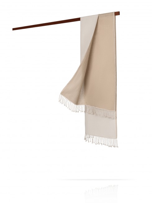 Палантин из двухсторонней объемной шерсти ДОМАШНИЙ ЗЕФИР W230-PLAID/ZEFIR.BEIGE