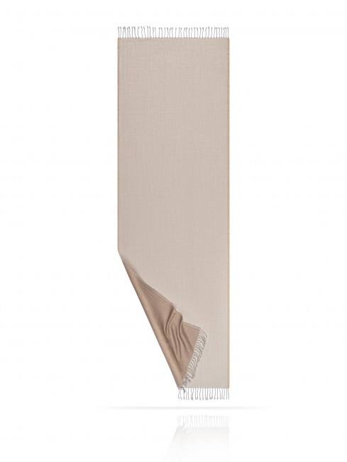 Палантин из двухсторонней объемной шерсти ДОМАШНИЙ ЗЕФИР W230-PLAID/ZEFIR.BEIGE