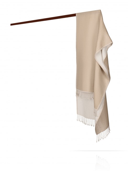 Палантин из двухсторонней объемной шерсти ДОМАШНИЙ ЗЕФИР W230-PLAID/ZEFIR.BEIGE
