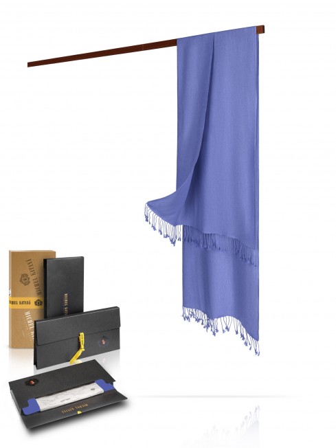 Мягчайший Палантин, кашемир и шелк в тандеме ФЛЕР ДЕ ЛИС CASHSILK-5050/BLEU.ANGLETERE
