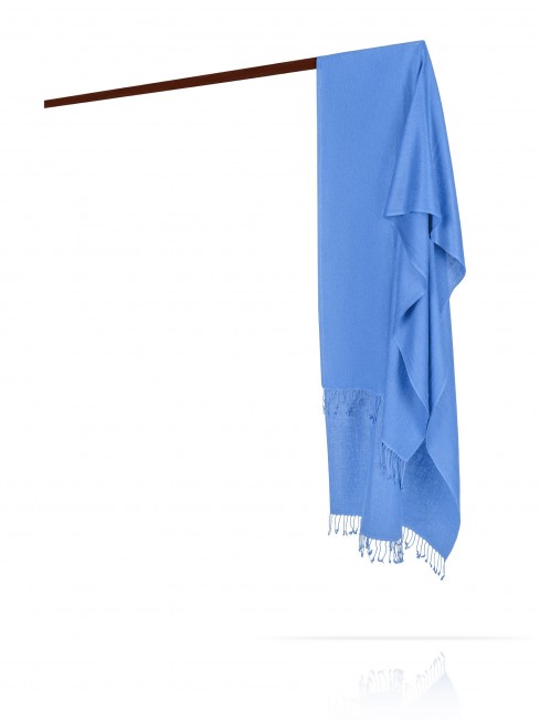 Мягчайший Палантин, кашемир и шелк в тандеме ЛИРИКА ЦВЕТА CASHSILK-5050/BLEU.LOITAIN