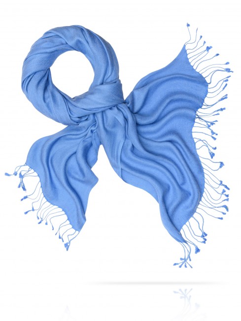 Мягчайший Палантин, кашемир и шелк в тандеме ЛИРИКА ЦВЕТА CASHSILK-5050/BLEU.LOITAIN