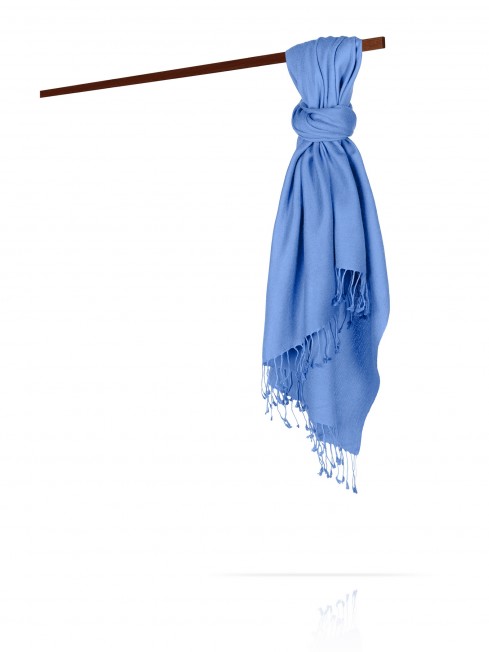 Мягчайший Палантин, кашемир и шелк в тандеме ЛИРИКА ЦВЕТА CASHSILK-5050/BLEU.LOITAIN