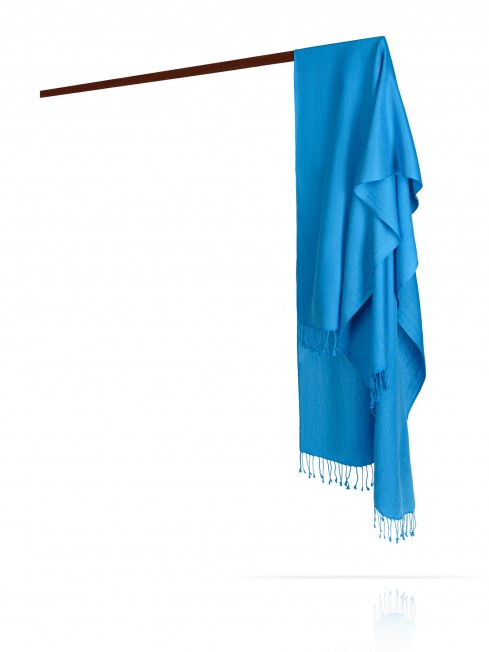 Мягчайший Палантин, кашемир и шелк в тандеме ЛАЗУРНОЕ НЕБО CASHSILK-5050/BLEU.MEDITERR