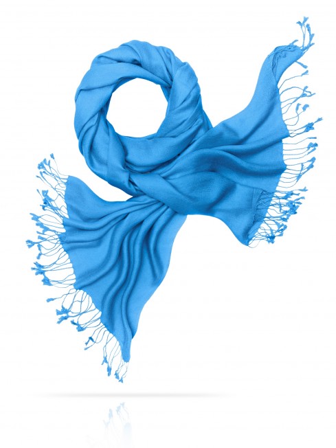 Мягчайший Палантин, кашемир и шелк в тандеме ЛАЗУРНОЕ НЕБО CASHSILK-5050/BLEU.MEDITERR