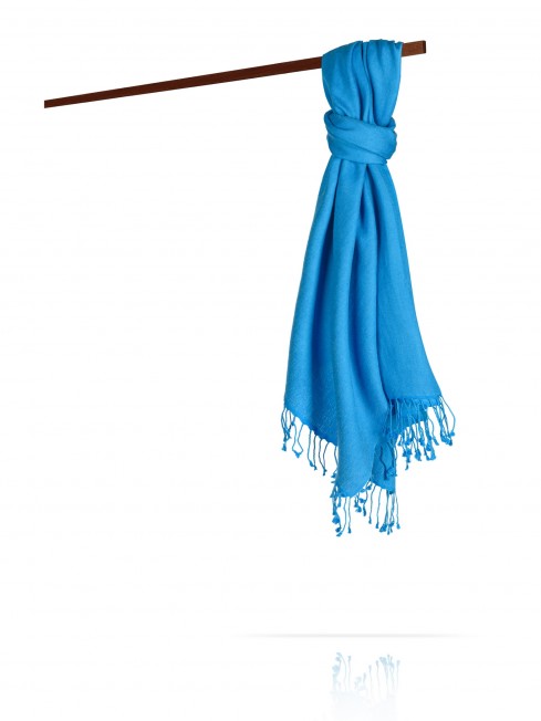 Мягчайший Палантин, кашемир и шелк в тандеме ЛАЗУРНОЕ НЕБО CASHSILK-5050/BLEU.MEDITERR