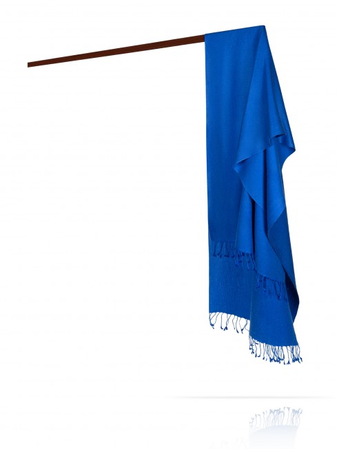 Мягчайший Палантин, кашемир и шелк в тандеме НЕБО САНТОРИНИ CASHSILK-5050/BLEU.PROFOND