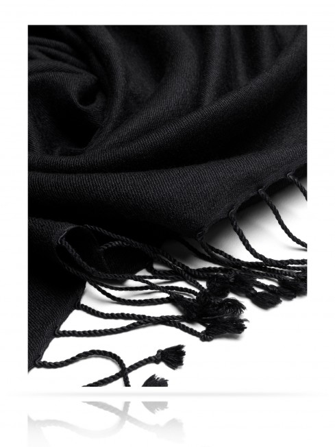 Мягчайший Палантин, кашемир и шелк в тандеме ЧЕРНЫЙ ФАРАОН CASHSILK-5050/NOIR