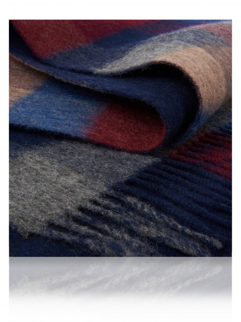 Длиный Шарф из мягчайшей шерсти Merinos (Herringbone) ШЕРСТЯНАЯ МИКС-ГАРМОНИЯ F2HsQ.W170_GZ-548A/NAVY.AU